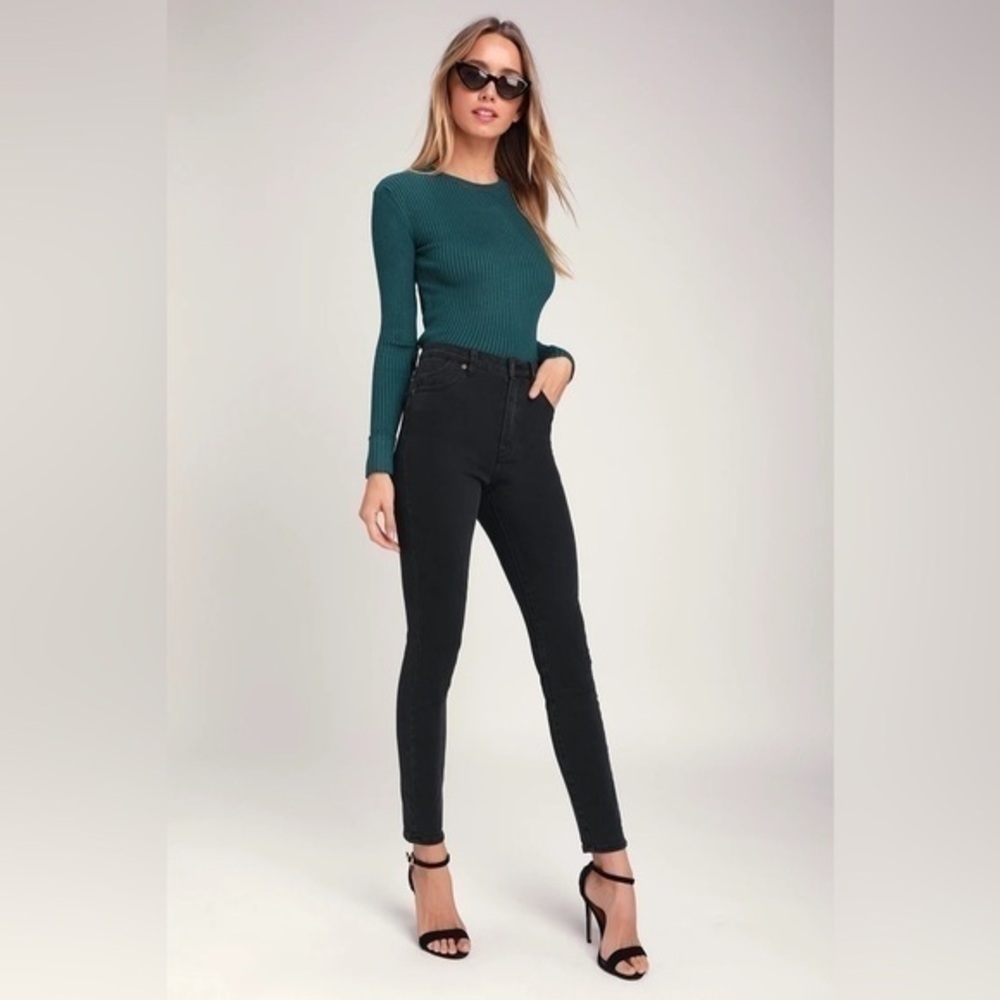 ROLLA’S Eastcoast Ankle High Rise Skinny Jeans Washed Indigo Black 24